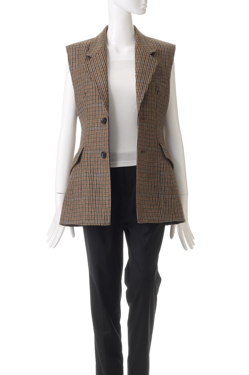 【新品】  CURRENTAGE / カレンテージ | 2Wayジレ ベルテッド ベスト | ブラック | レディース Curensology（カレンソロジー） ベスト ジレ /レース2WAYニットベスト