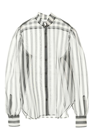 カレンテージ/CURRENTAGEのストライプオーガンジーブラウス(110400/110403)