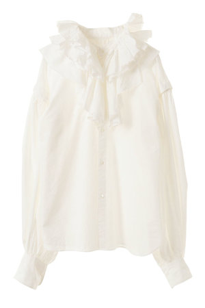 カレンテージ/CURRENTAGEの2WAYラッフルフリルブラウス(110400/110403)