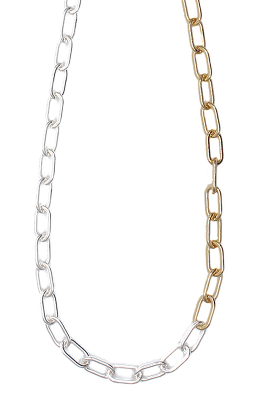 Lemme. Ellipse Chain ネックレス (シルバー&ゴールド, F) レム ELLE SHOP Lemme. Ellipse Chain ネックレス (シルバー&ゴールド, F) レム ELLE SHOP