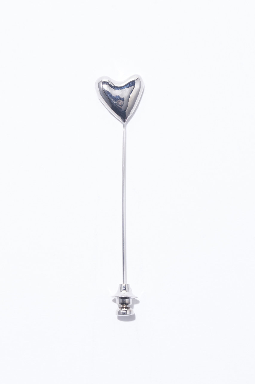 メゾンドパルス/MAISON D'PULSEのHeart pin round heart ブローチ(シルバー/F104)