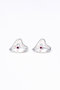 Stone heart ピアス メゾンドパルス/MAISON D'PULSE レッドピンク