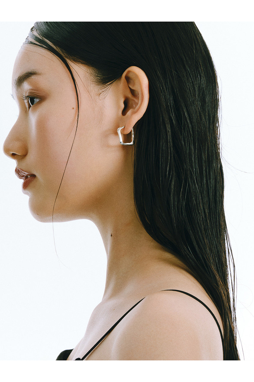 MAISON D'PULSE(メゾンドパルス)｜Square hoop ピアス/シルバー