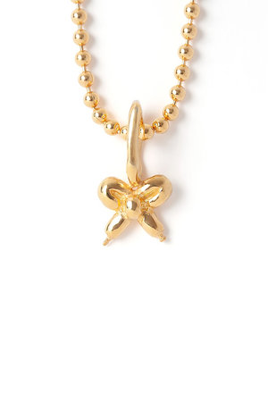 メゾンドパルス/MAISON D'PULSEのribbon charm ネックレス（K24GP）(150200/150201)