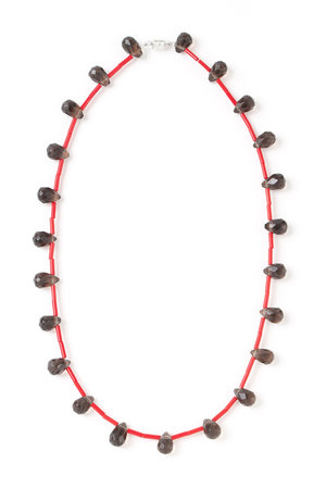 メゾンドパルス/MAISON D'PULSEのSmokey quartz beads ネックレス(150200/150201)