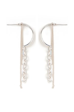 メゾンドパルス/MAISON D'PULSEのPlate chain ピアス(150100/150101)