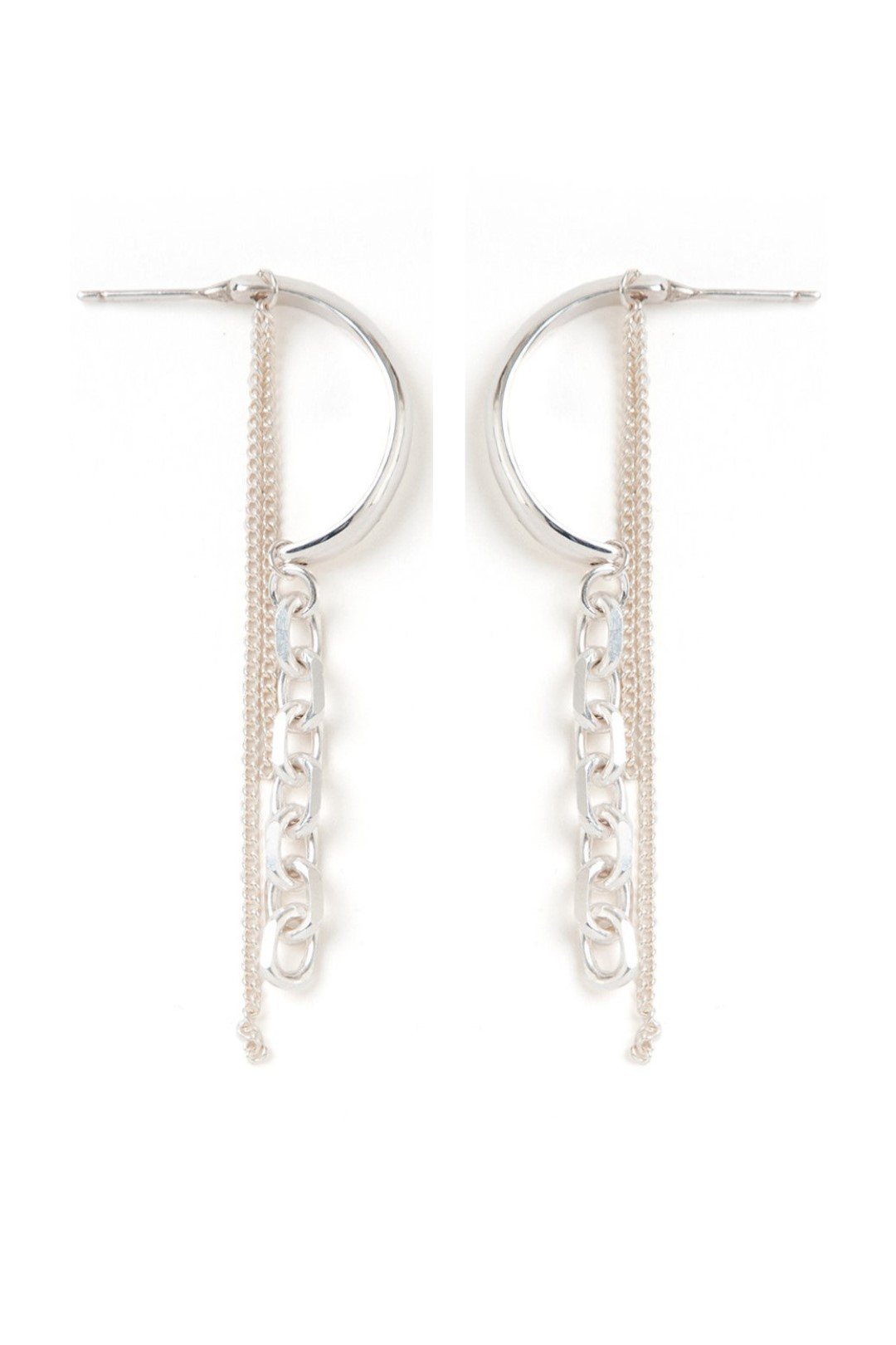 MAISON D'PULSE Plate chain ピアス (シルバー, F) メゾンドパルス ELLE SHOP MAISON D'PULSE Plate chain ピアス (シルバー, F) メゾンドパルス ELLE SHOP