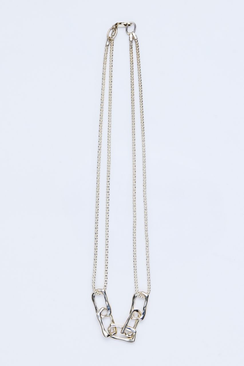 メゾンドパルス/MAISON D’PULSEのOriginal stone chain double ネックレス(シルバー/D003)