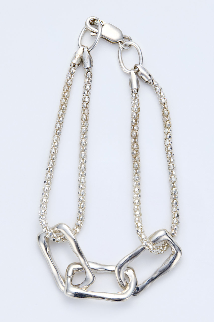 メゾンドパルス/MAISON D’PULSEのOriginal stone chain double ブレスレット(シルバー/D004)