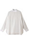 コットンオーガンジースタンドカラーブラウス ジェイドット/j. ホワイト