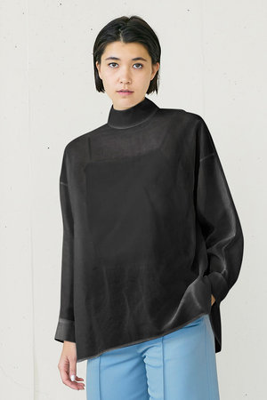 ジェイドット/j.のコットンオーガンジースタンドカラーブラウス(110400/110403)