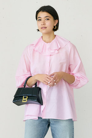 ジェイドット/j.のコットンシルクボイルフリル衿ブラウス(110400/110403)