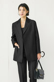 シルクウールタフタオーバーサイズジャケット
