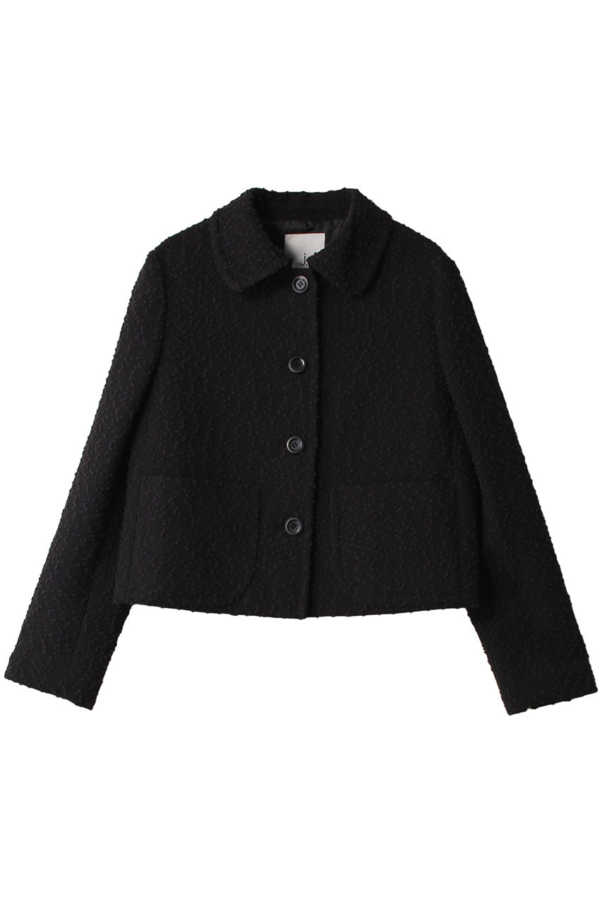 ジェイドット/j.のボンボンツイード衿つきジャケット(ブラック/14353-090-L)