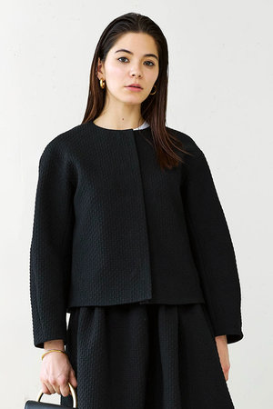 ジェイドット/j.のストレッチジャカードノーカラージャケット(110800/110801)