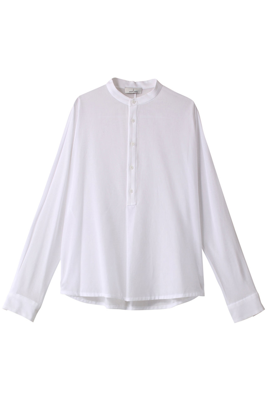 ジェイドット/j.のコットンボイルバンドカラーブラウス(ホワイト/14253-600-L)