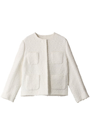 ジェイドット/j.のスラブ綿ツイードノーカラージャケット(110800/110801)