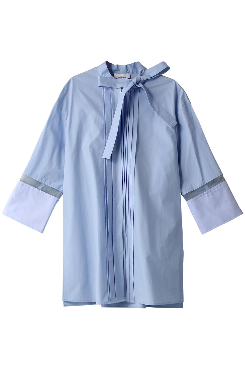 ジェイドット/j.の細番手コットンリボンタイブラウス(サックス/14240-420-L)