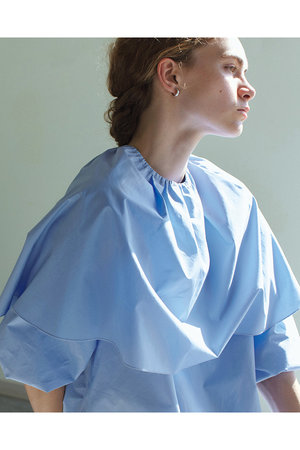 ジェイドット/j.の細番手コットンケープブラウス(110400/110403)