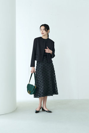 ジェイドット/j.のヴァージンウールMIXノーカラージャケット(110800/110801)