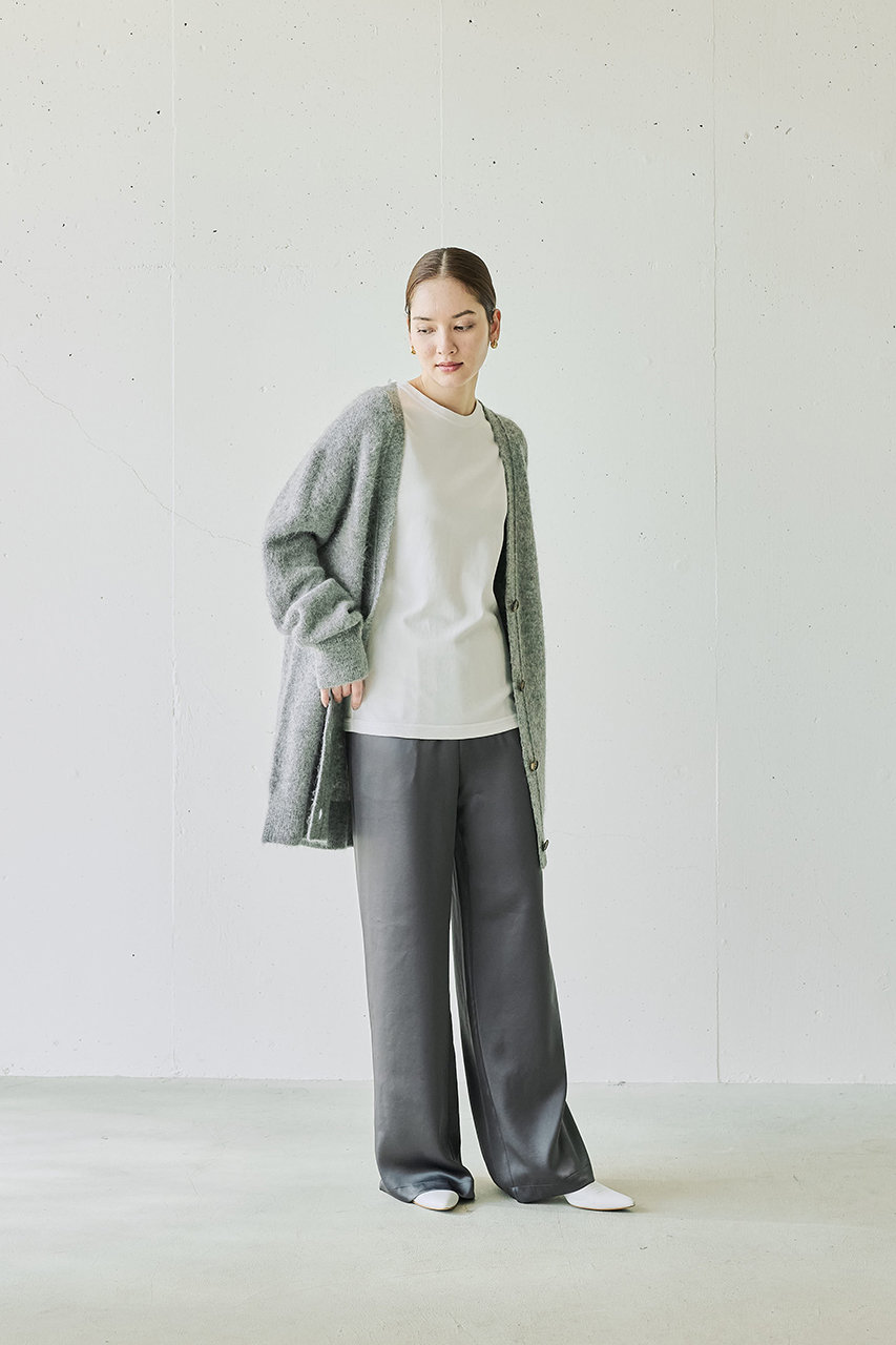 j.(ジェイドット)｜アルパカミックスカーディガン/グレー の通販