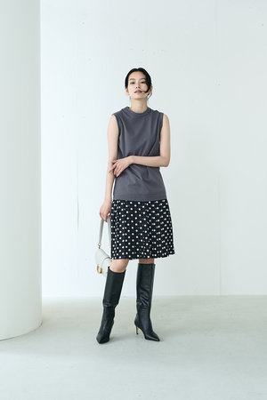ジェイドット/j.の二重織りドットプリーツスカート(110700/110703)