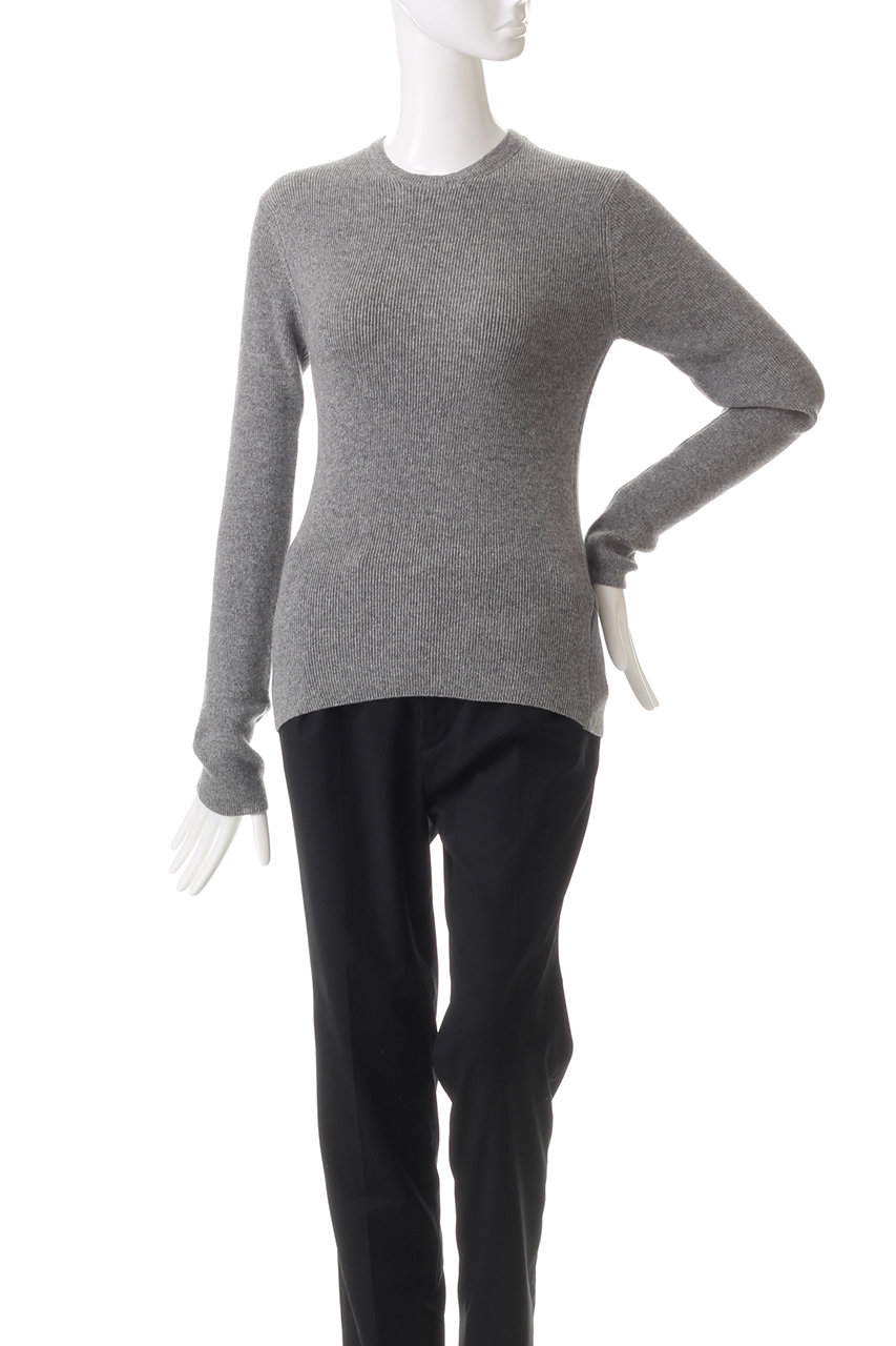 j.(ジェイドット)｜シルクカシミヤクルーネックセーター/グレー の通販