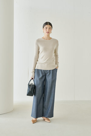 ジェイドット/j.のシルクカシミヤクルーネックセーター(110300/110301)