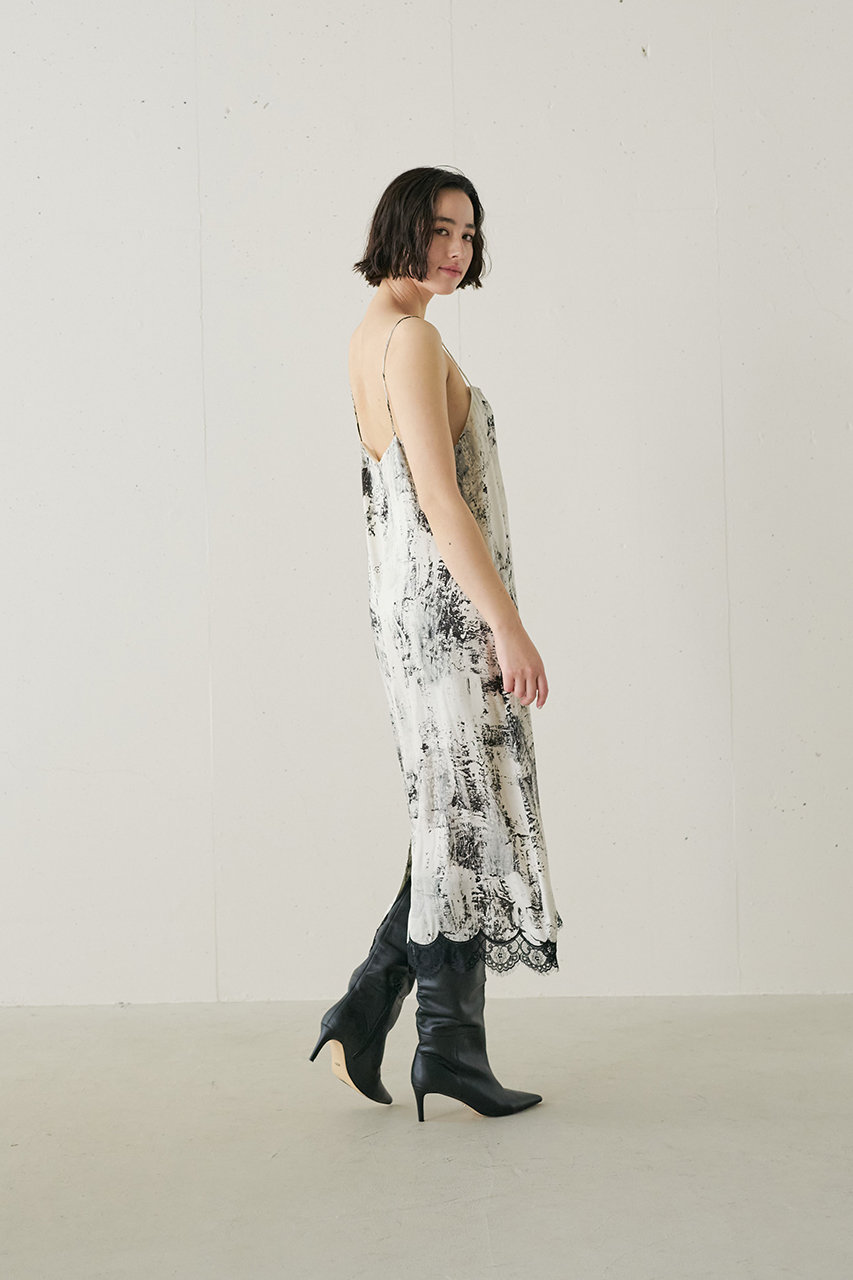 ラストチャンス【Jil Sander】ビスコース プリント ワンピース j.(ジェイドット)｜ビスコースプリントキャミドレス/ホワイト の