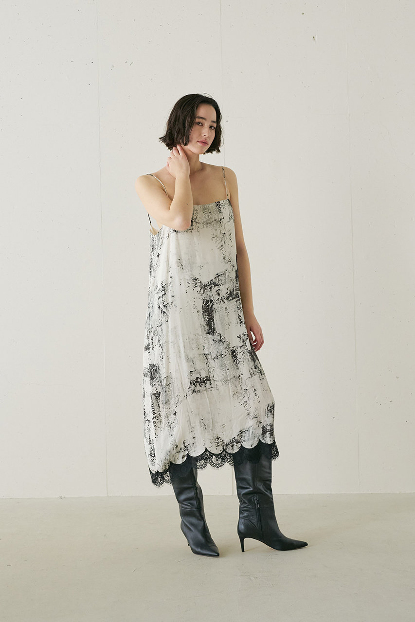 j.(ジェイドット)｜ビスコースプリントキャミドレス/ホワイト の通販