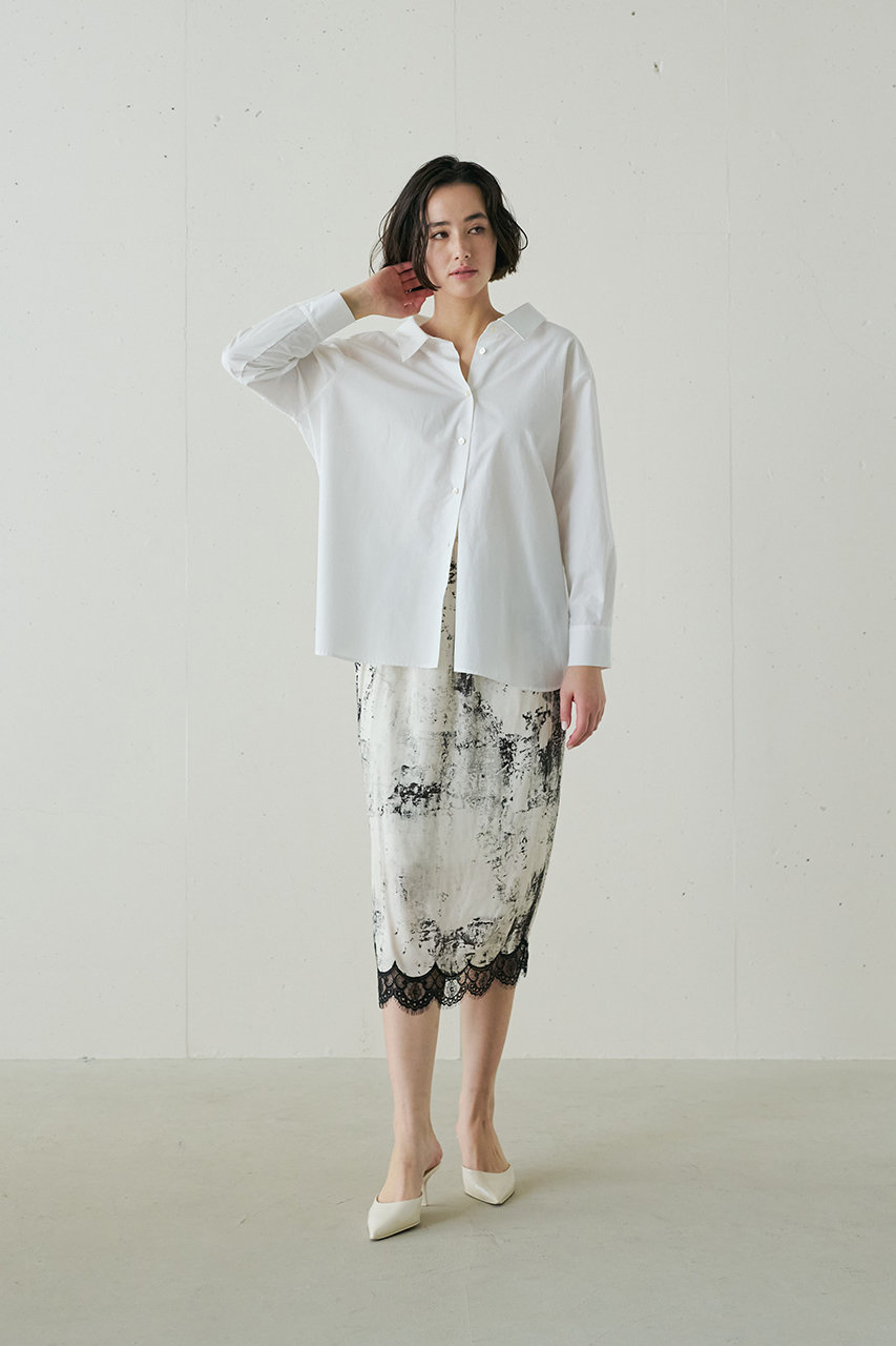【KAREN MILLEN】ビスコース シワ加工 レースプリント ミダクシ KAREN MILLEN】ビスコース シワ加工 レースプリント ミニ