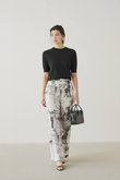 ビスコースプリントイージーワイドパンツ