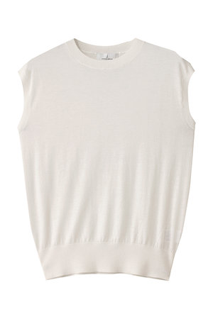 ジェイドット/j.の綿シルクニットスリーブレストップス(110300/110301)