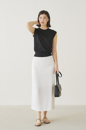 ジェイドット/j.の綿シルクニットスリーブレストップス(110300/110301)