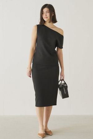 ジェイドット/j.の尾州ジャージーアシメショルダートップス(110100/110102)