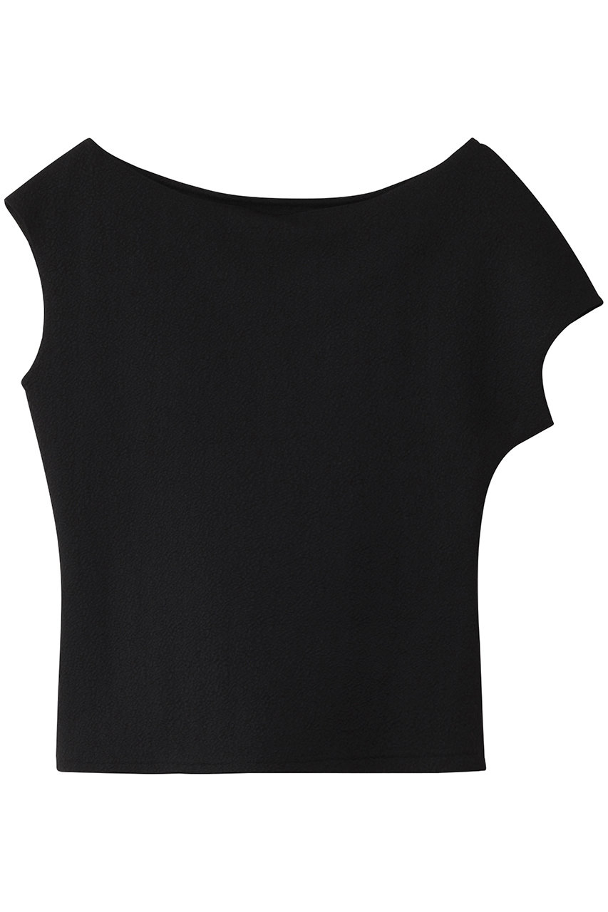 ジェイドット/j.の尾州ジャージーアシメショルダートップス(ブラック/14612-090-L)