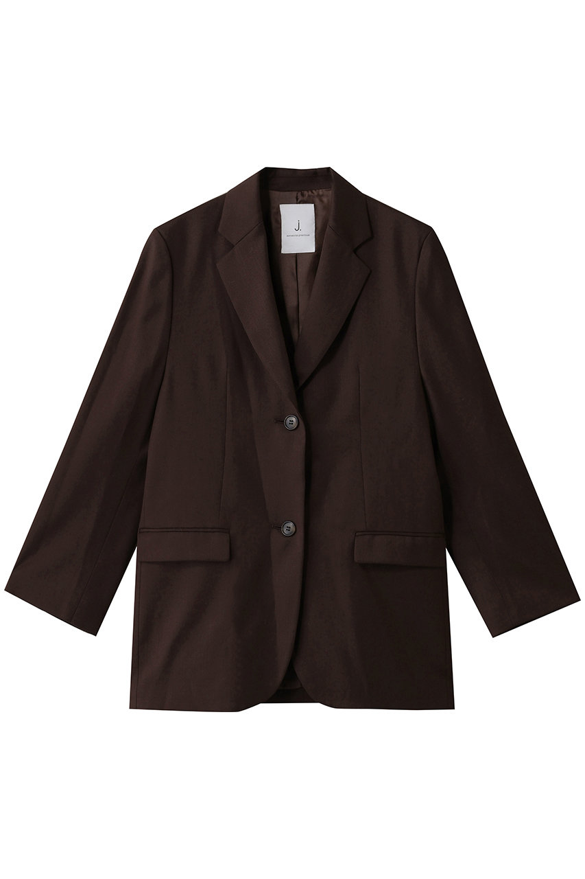 j. ヴァージンウール混オーバーサイズジャケット (ワイン, M) ジェイドット ELLE SHOP j. ヴァージンウール混オーバーサイズジャケット (ワイン, M) ジェイドット ELLE SHOP