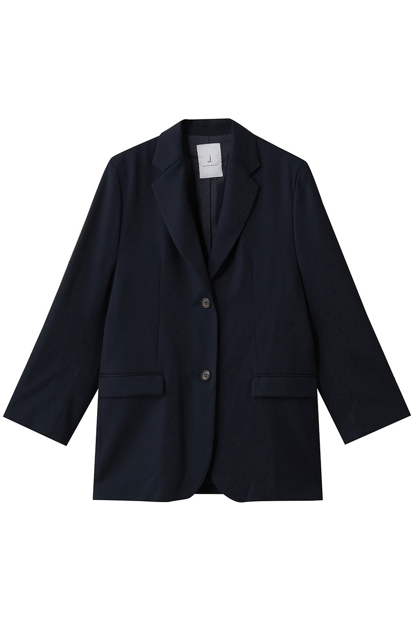 j. ヴァージンウール混オーバーサイズジャケット (ネイビー, M) ジェイドット ELLE SHOP j. ヴァージンウール混オーバーサイズジャケット (ネイビー, M) ジェイドット ELLE SHOP