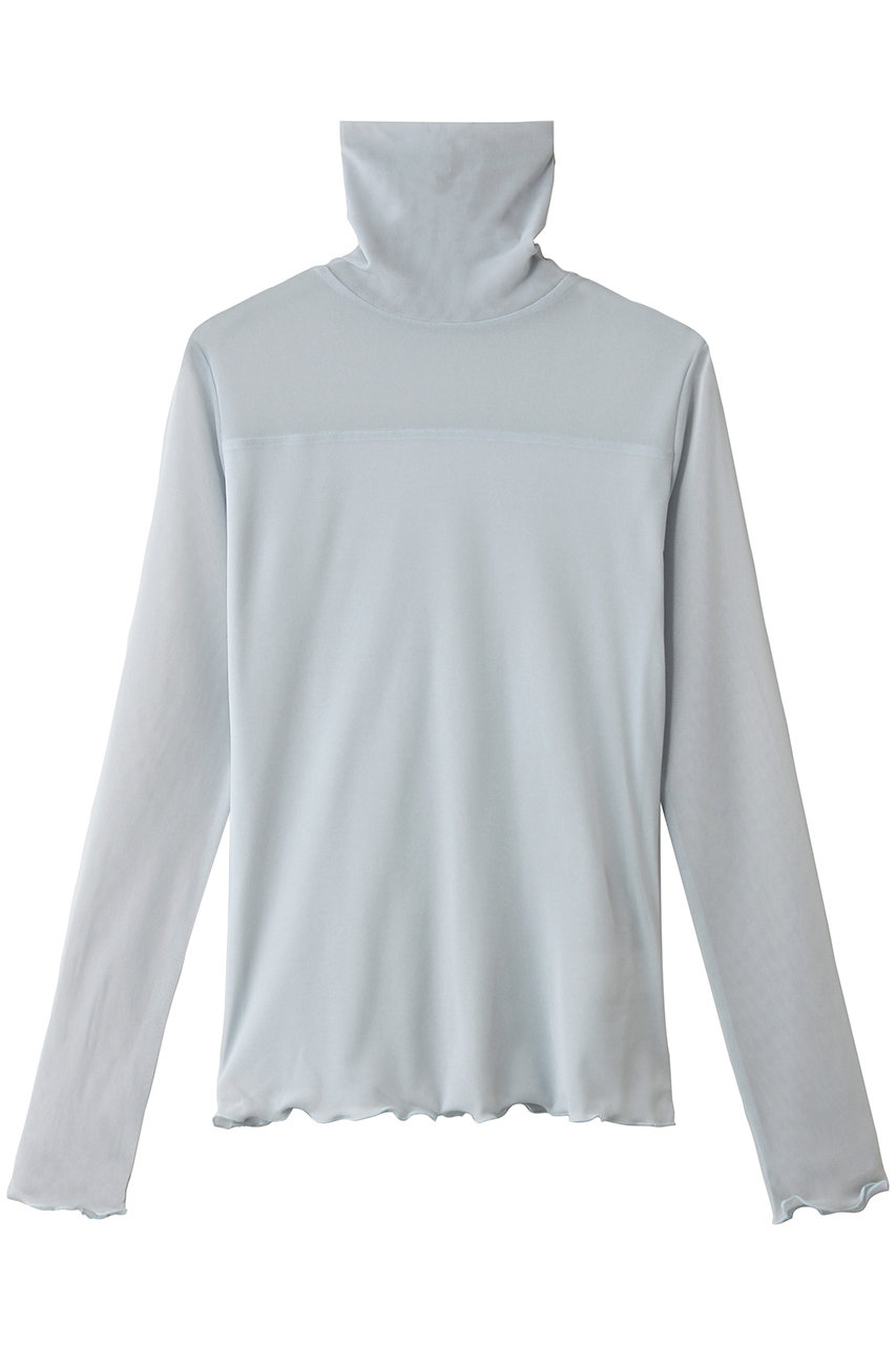 ジェイドット/j.のストレッチオーガンジーハイネックトップス(ライトブルー/14694-409-L)