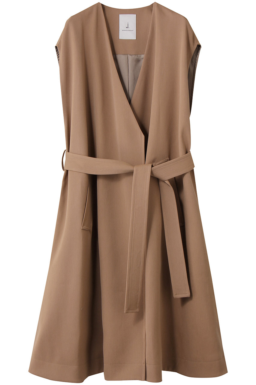 j. ヴァージンウール混ツイルジレコート (ベージュ, M) ジェイドット ELLE SHOP