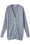 シルクカシミヤVネックロングカーディガン ジェイドット/j. ブルーグレー
