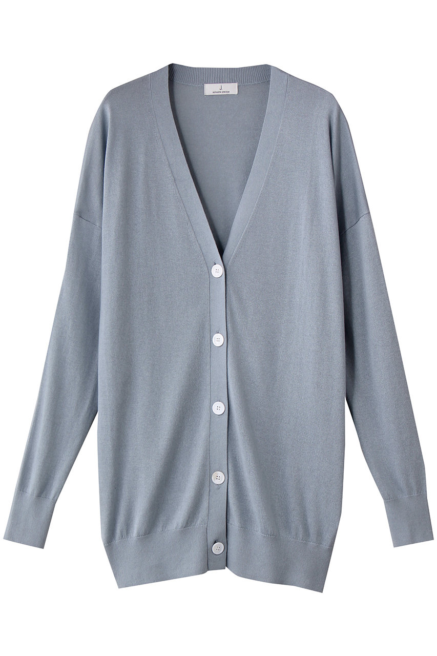 ジェイドット/j.のシルクカシミヤVネックロングカーディガン(ブルーグレー/14711-073-L)