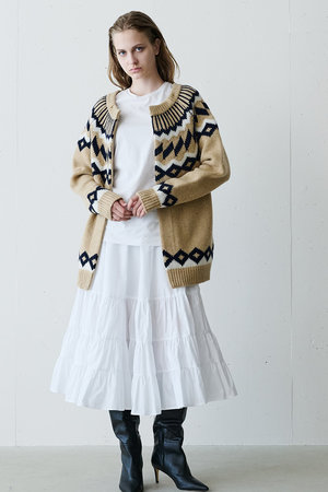 ジェイドット/j.のピュアウールノルディックカーディガン(110300/110303)