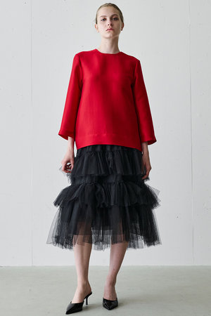 ジェイドット/j.のオクタダブルクロスバックコクーンブラウス(110400/110403)