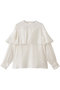 綿シルクオーガンジーラッフルフリルブラウス ジェイドット/j. ホワイト