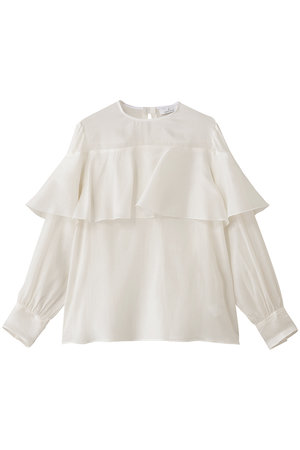 ジェイドット/j.の綿シルクオーガンジーラッフルフリルブラウス(110400/110403)