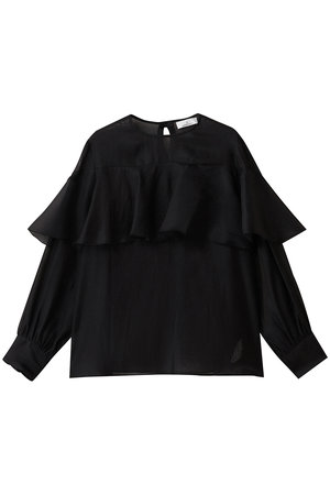 ジェイドット/j.の綿シルクオーガンジーラッフルフリルブラウス(110400/110403)