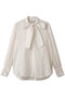 綿シルクオーガンジーボウタイブラウス ジェイドット/j. ホワイト