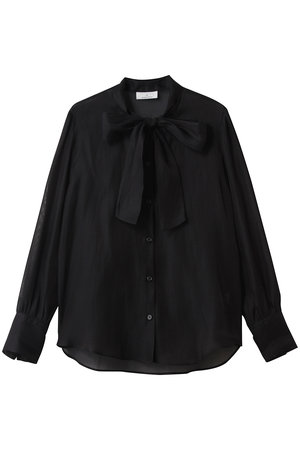 ジェイドット/j.の綿シルクオーガンジーボウタイブラウス(110400/110403)