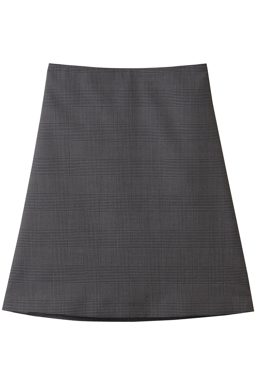 j. グレンチェックウールミディアムスカート (グレー, M) ジェイドット ELLE SHOP